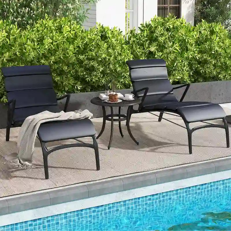 Costway 24  Patio Side Table with Adjustable Footpads Round Cast - See Details