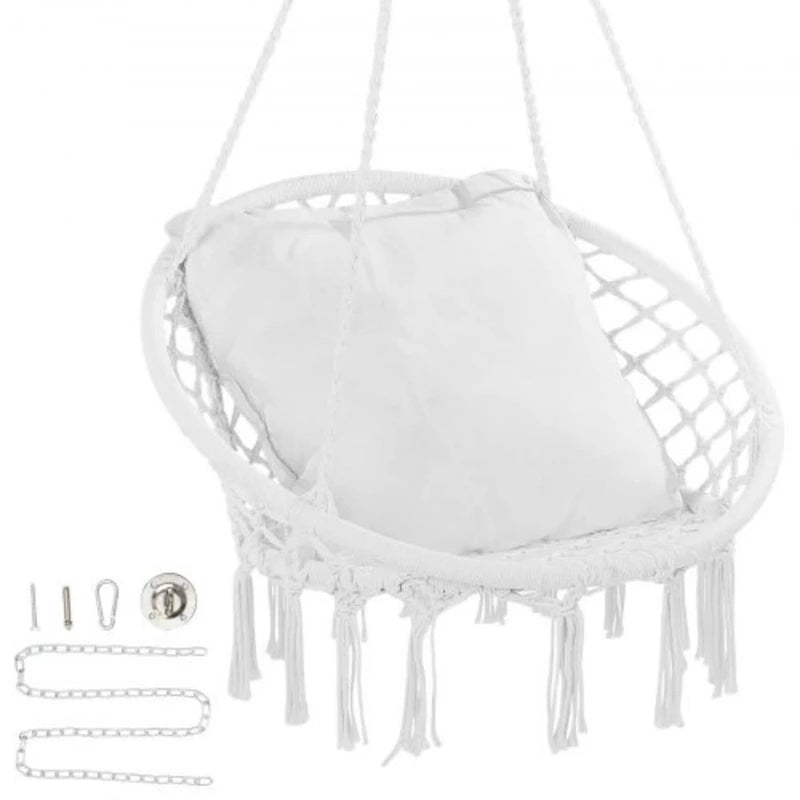 Hammock Chair Hanging Swing for Indoor Outdoor Patio Bedroom Porch