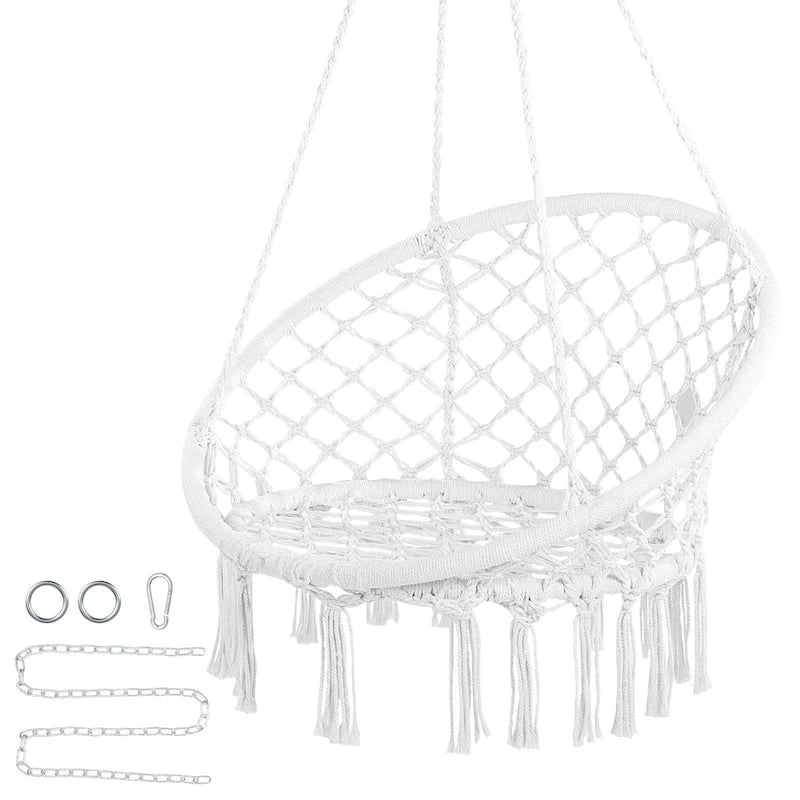 Hammock Chair Hanging Swing for Indoor Outdoor Patio Bedroom Porch