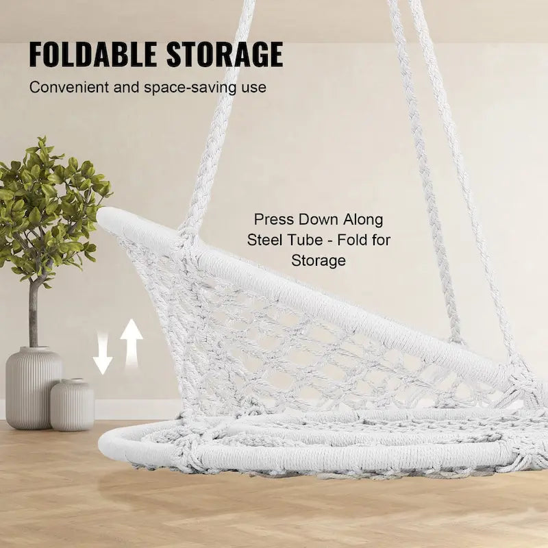 Hammock Chair Hanging Swing for Indoor Outdoor Patio Bedroom Porch