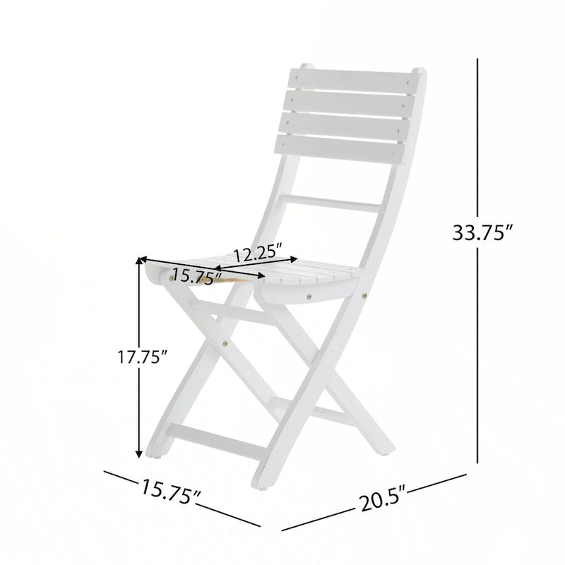 Outdoor Acacia Wood Folding Dining Chair (Set of 2)