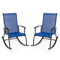 Gymax Set of 2 Outdoor Rocking Chair Patio Rocker w/ Breathable Fabric