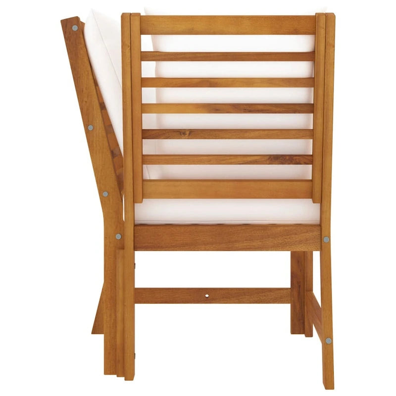 Outdoor Modular Sectional Corner Sofa Wedge Seat, Slatted Acacia Wood