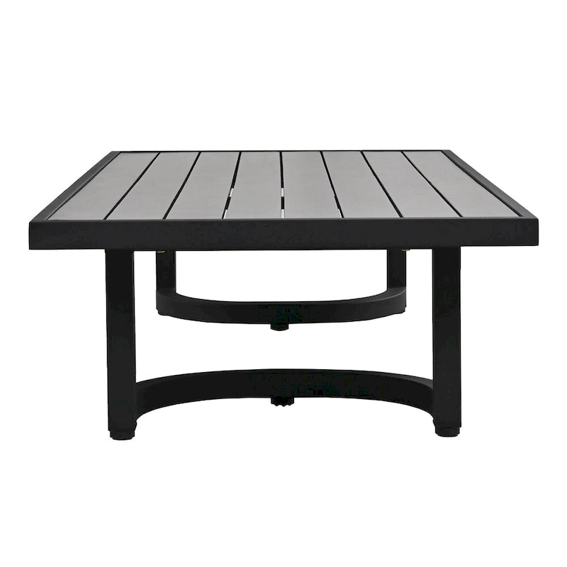 Patio Furniture Set, 5 Pcs Outdoor Steel Sofa Set, All-Weather Conversation Set with Coffee Table and 2 Single Chairs