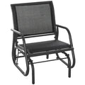 Outsunny Porch Glider, Swing Glider Chair with Breathable Mesh, Curved Armrests and Steel Frame for Garden, Poolside, Balcony