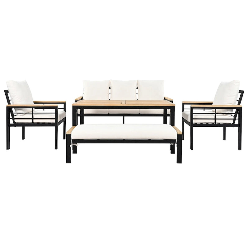 5 Pieces Outdoor Conversation Sets with Cushions
