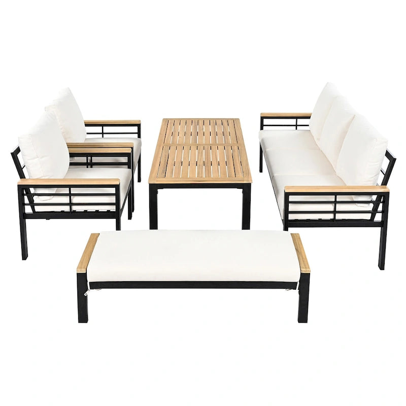 5 Pieces Outdoor Conversation Sets with Cushions