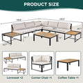 4 Pieces Outdoor Sofa Set with Waterproof Cushions