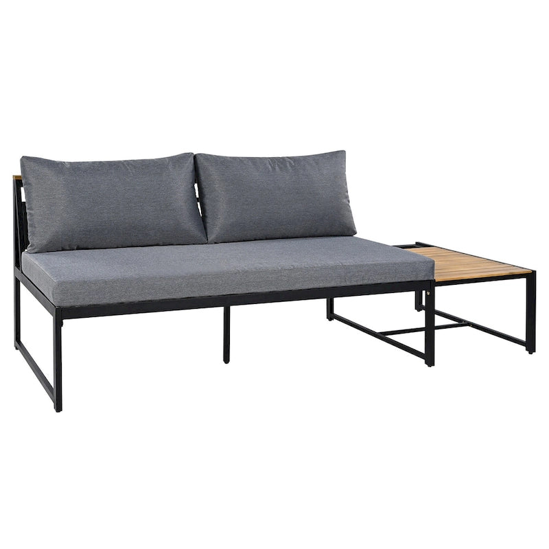 4 Pieces Outdoor Sofa Set with Waterproof Cushions