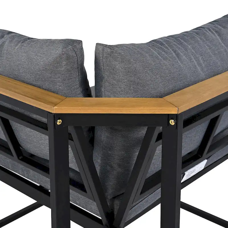 4 Pieces Outdoor Sofa Set with Waterproof Cushions