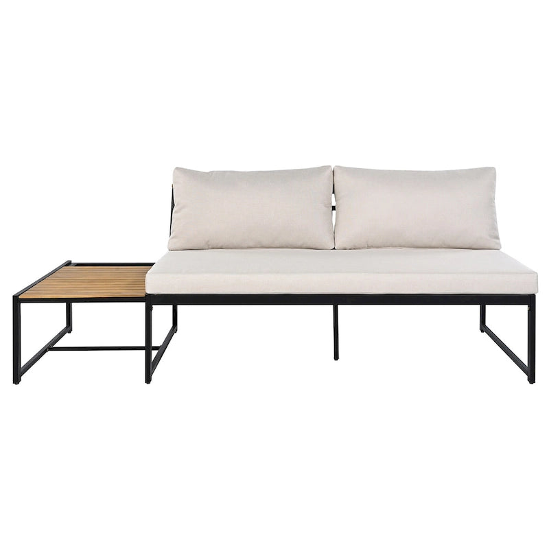 4 Pieces Outdoor Sofa Set with Waterproof Cushions