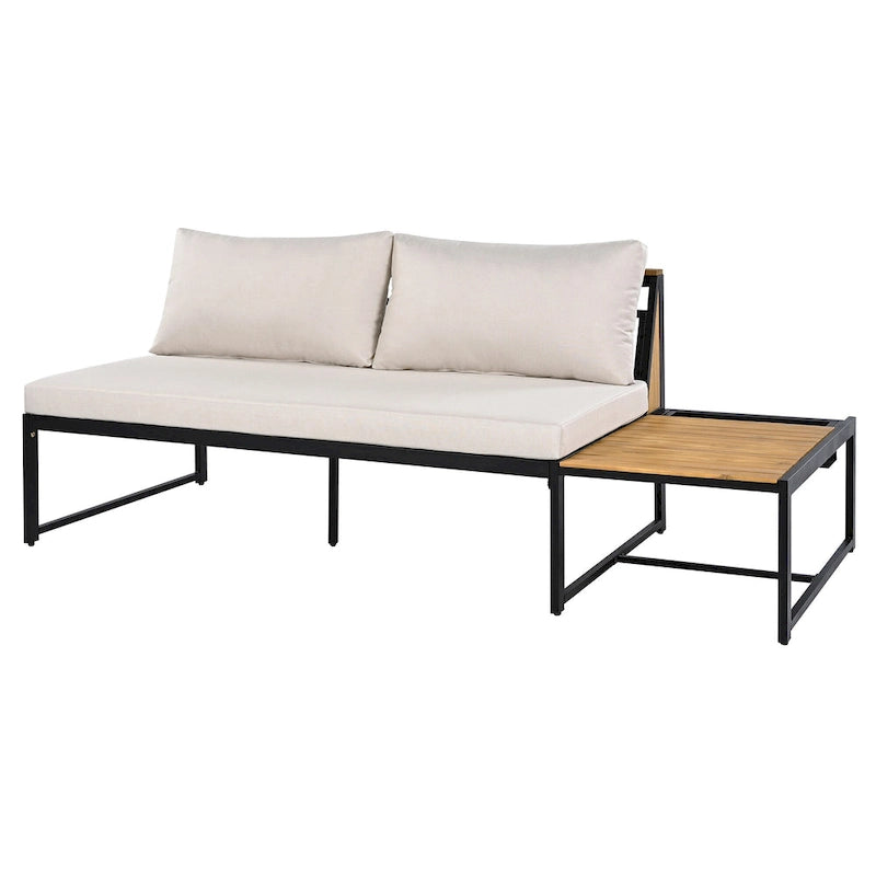 4 Pieces Outdoor Sofa Set with Waterproof Cushions