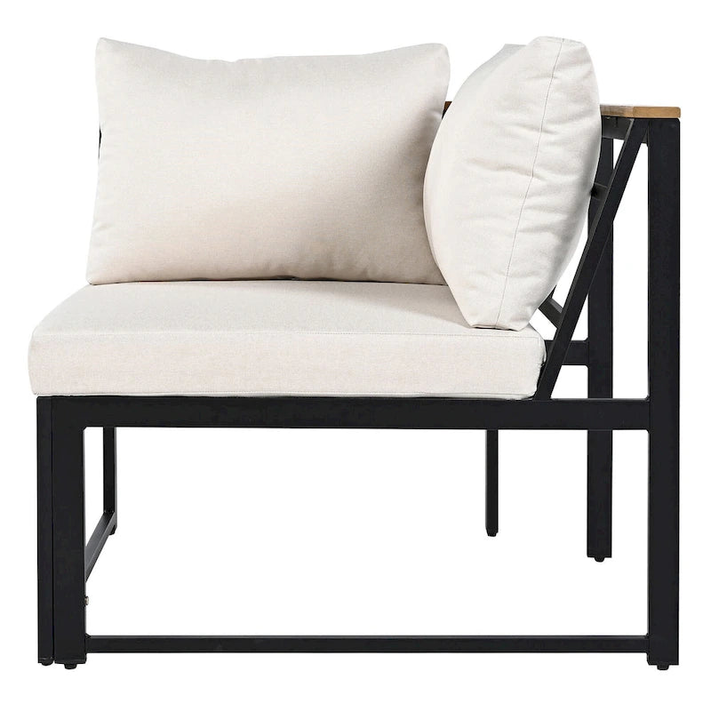 4 Pieces Outdoor Sofa Set with Waterproof Cushions