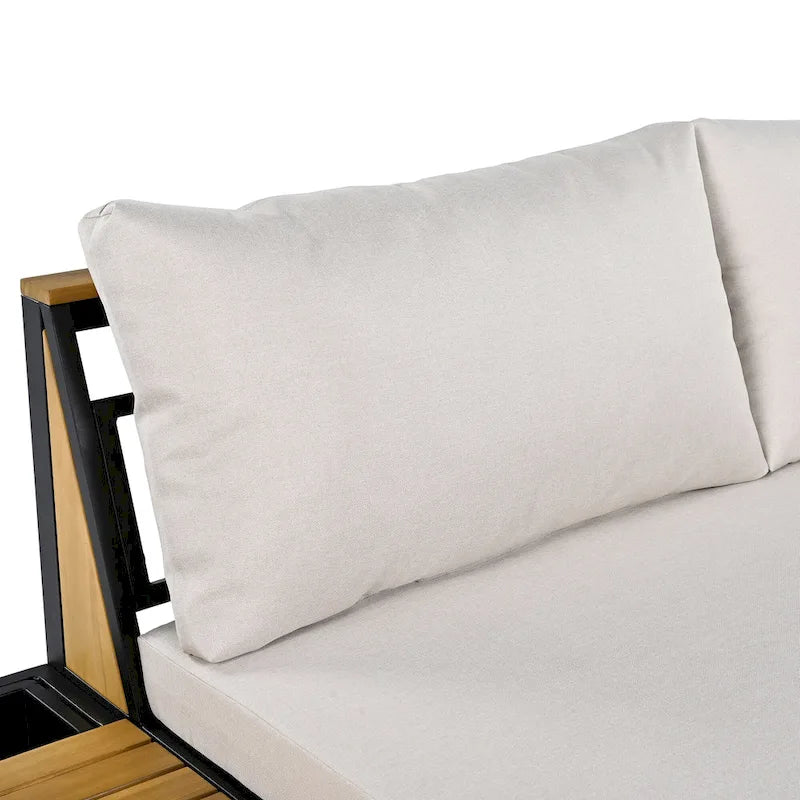 4 Pieces Outdoor Sofa Set with Waterproof Cushions