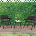Costway 3 PCS Patio Wicker Chair Set, Rattan Furniture Set with Quick - See Details