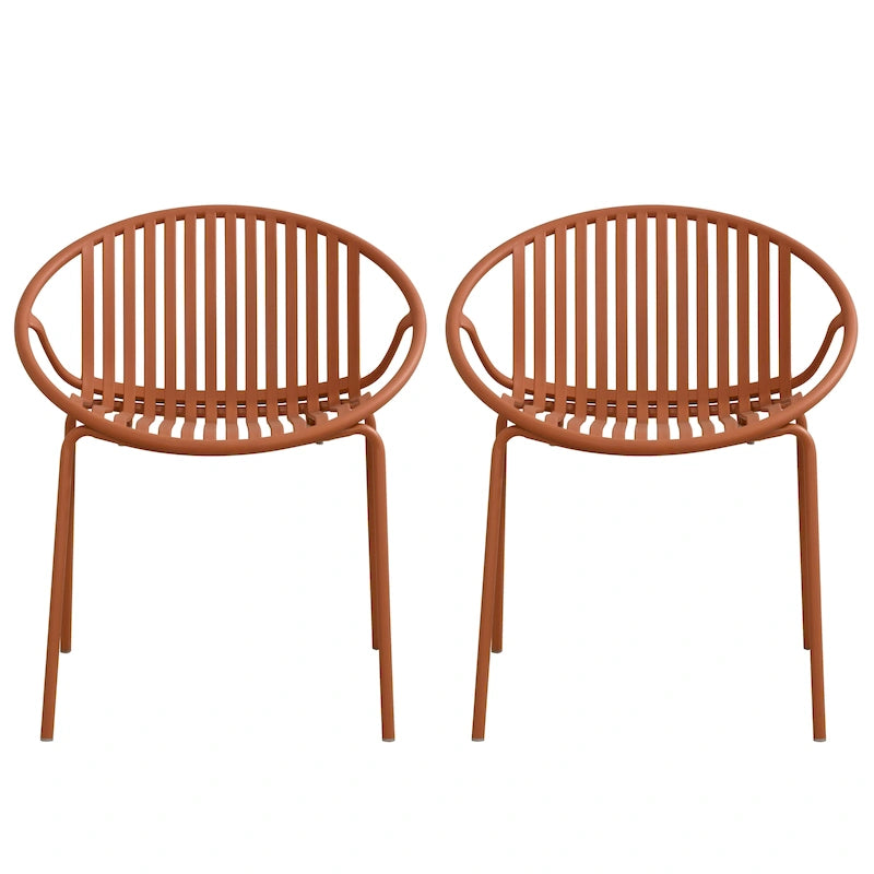 Patio Dining Chairs Stackable Chairs with Breathable Design