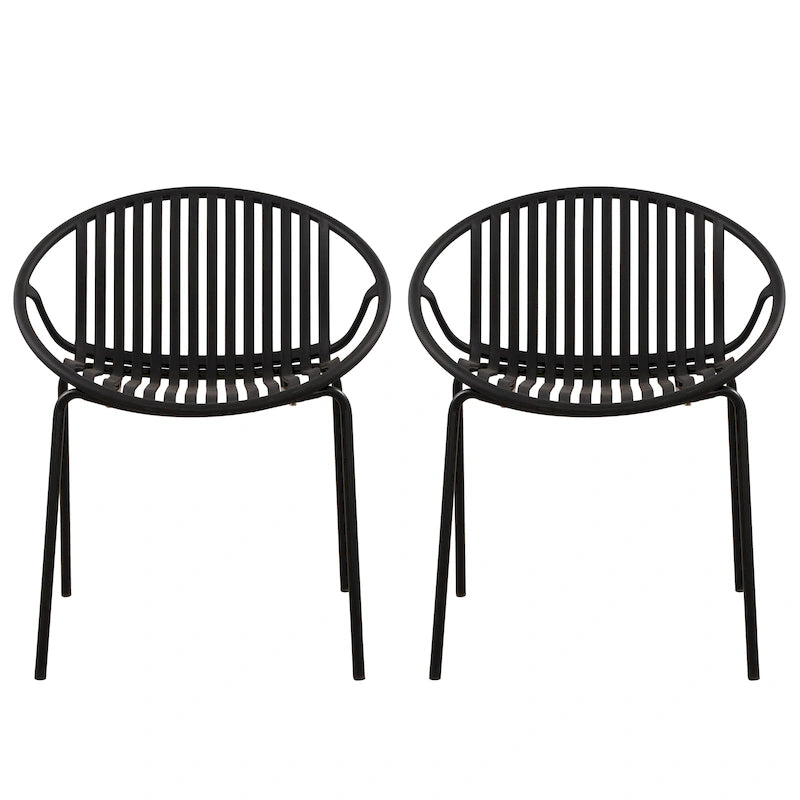 Patio Dining Chairs Stackable Chairs with Breathable Design