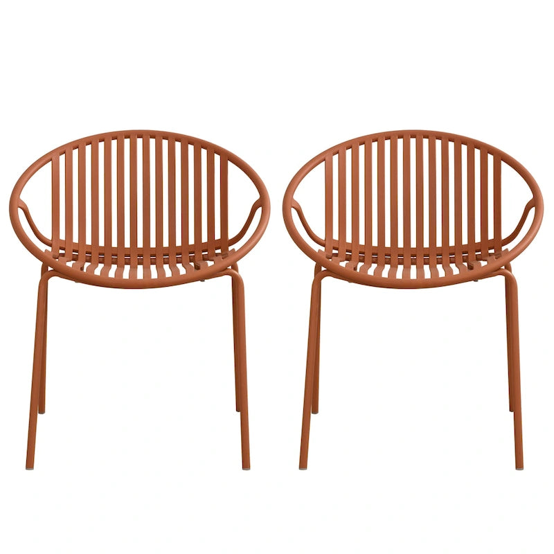 Patio Dining Chairs Stackable Chairs with Breathable Design