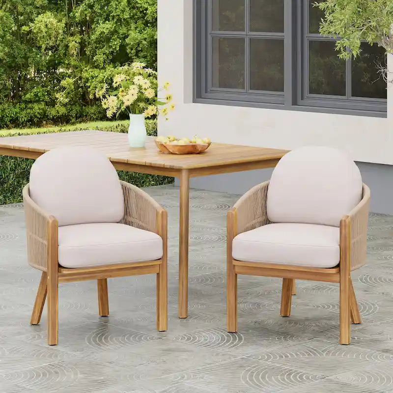 Christopher Knight Home - Eleanor Outdoor Acacia Wood Dining Chair (Set of 2)