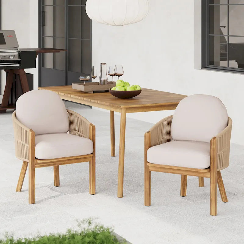 Christopher Knight Home - Eleanor Outdoor Acacia Wood Dining Chair (Set of 2)