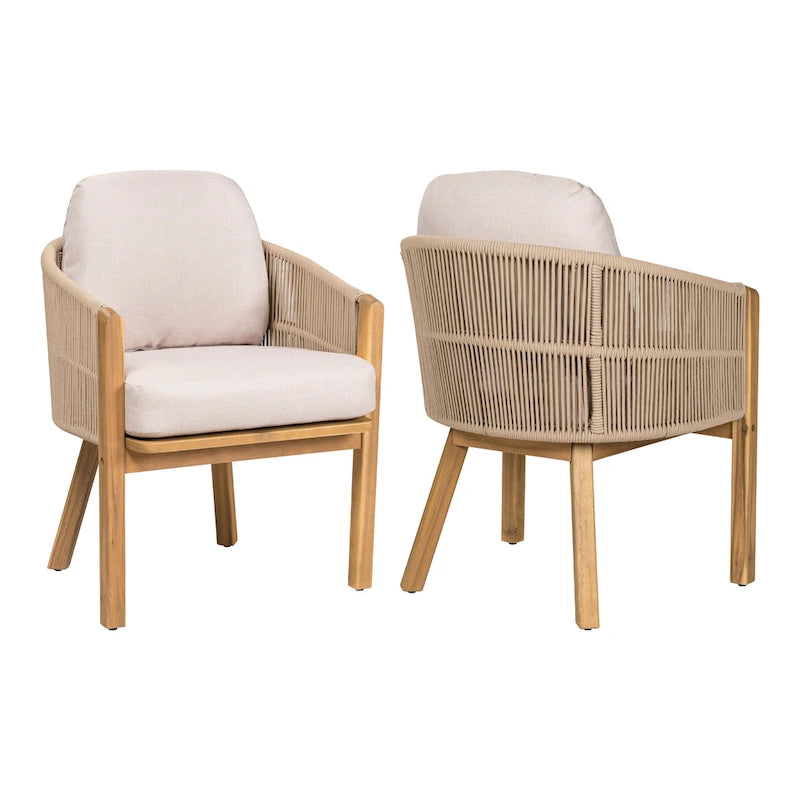 Christopher Knight Home - Eleanor Outdoor Acacia Wood Dining Chair (Set of 2)