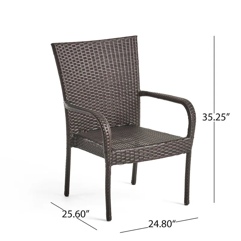 Christopher Knight Home Lambert Outdoor Wicker and Wood Expandable Rectangular Dining Set