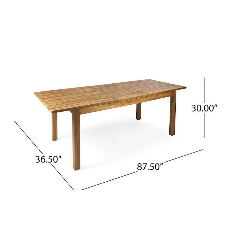 Christopher Knight Home Lambert Outdoor Wicker and Wood Expandable Rectangular Dining Set