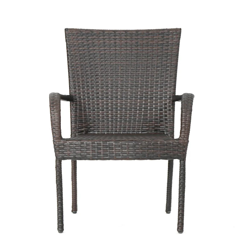Christopher Knight Home Lambert Outdoor Wicker and Wood Expandable Rectangular Dining Set