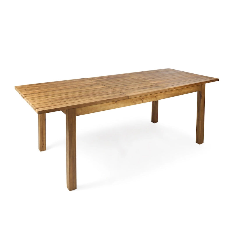 Christopher Knight Home Lambert Outdoor Wicker and Wood Expandable Rectangular Dining Set