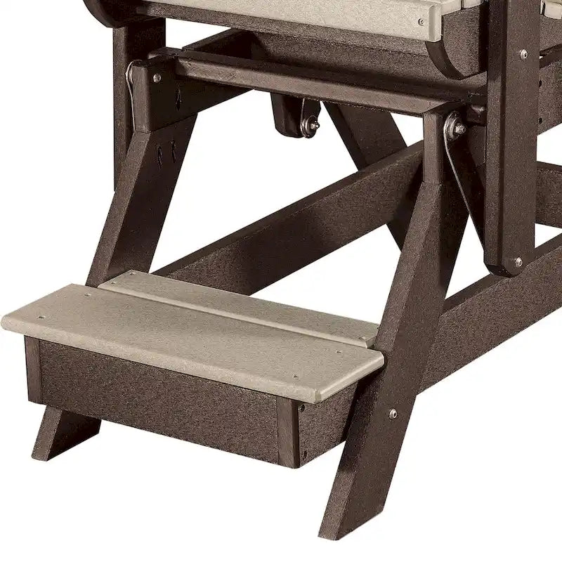 OS Home and Office Model Double Balcony Height Glider with Center Table in Weatherwood and Tudor Brown - N/A