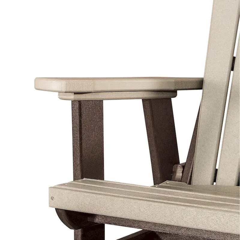 OS Home and Office Model Double Balcony Height Glider with Center Table in Weatherwood and Tudor Brown - N/A