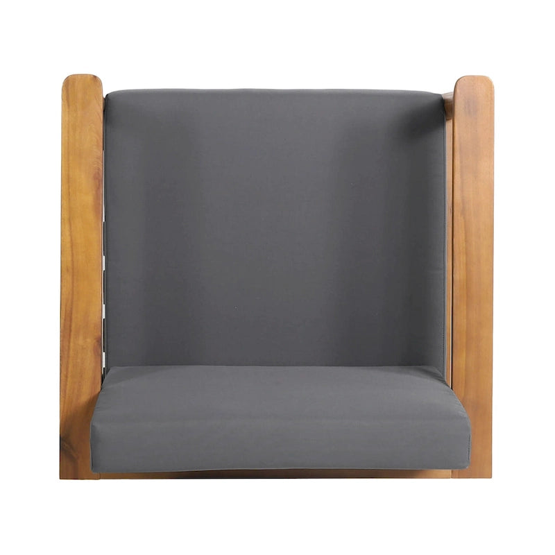 Magnolia Acacia Wood Outdoor Club Chair with Cushions by Christopher Knight Home