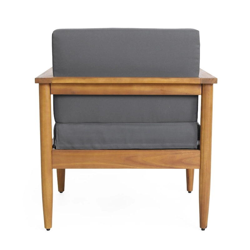 Magnolia Acacia Wood Outdoor Club Chair with Cushions by Christopher Knight Home
