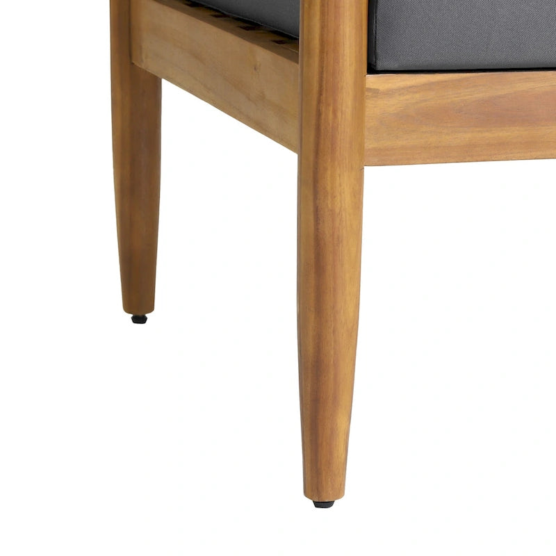 Magnolia Acacia Wood Outdoor Club Chair with Cushions by Christopher Knight Home