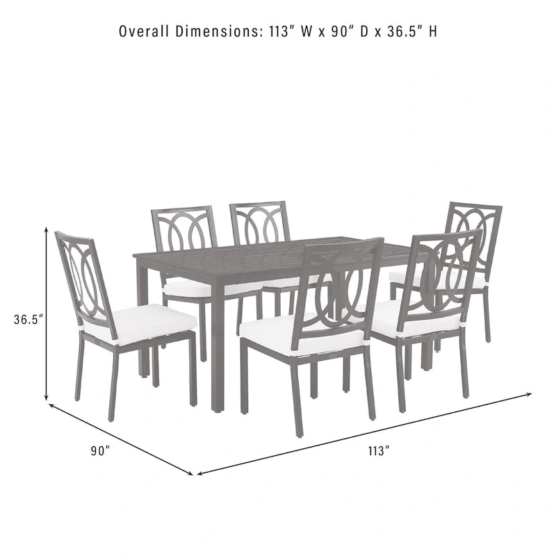Crosley Chambers 7Pc Outdoor Metal Dining Set - Matte Black