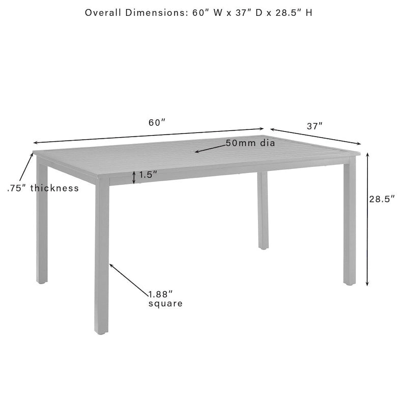 Crosley Chambers 7Pc Outdoor Metal Dining Set - Matte Black