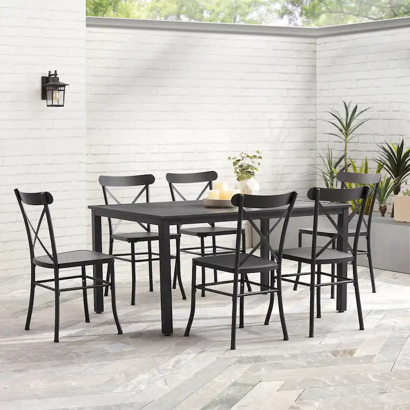 Crosley Astrid 7Pc Outdoor Metal Dining Set - 86 x109 x34.88 