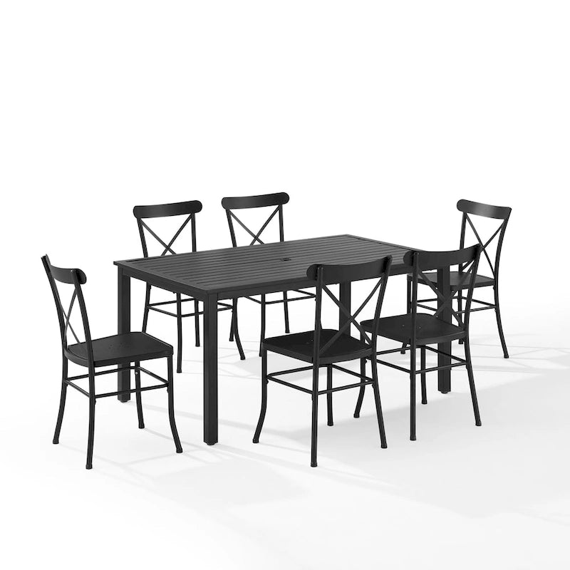 Crosley Astrid 7Pc Outdoor Metal Dining Set - 86 x109 x34.88