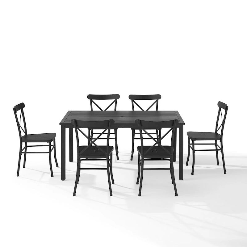 Crosley Astrid 7Pc Outdoor Metal Dining Set - 86 x109 x34.88