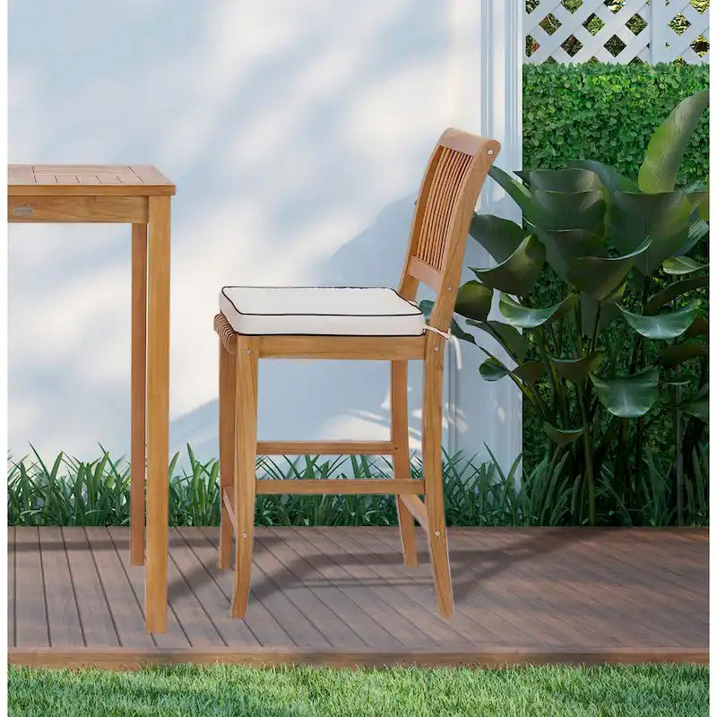 Chic Teak Castle Teak Wood Outdoor/ Indoor Bar Stool Chair