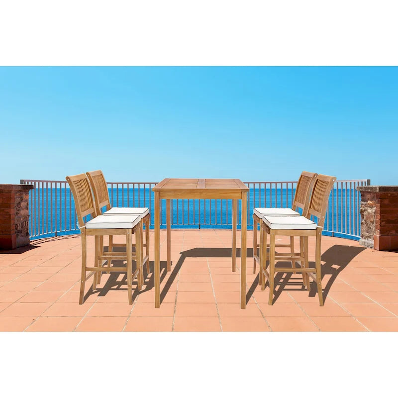 Chic Teak Castle Teak Wood Outdoor/ Indoor Bar Stool Chair