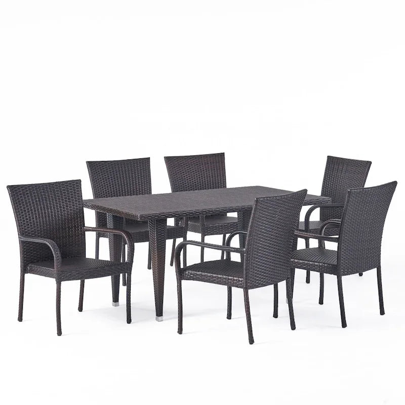 Delani 7-piece Outdoor Wicker Dining Set by Christopher Knight Home