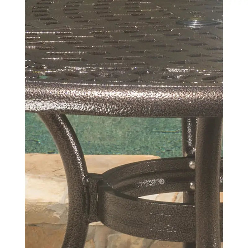 Hallandale Round Aluminum Bronze Dining Table by Christopher Knight Home