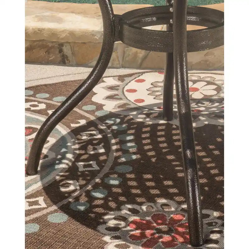 Hallandale Round Aluminum Bronze Dining Table by Christopher Knight Home
