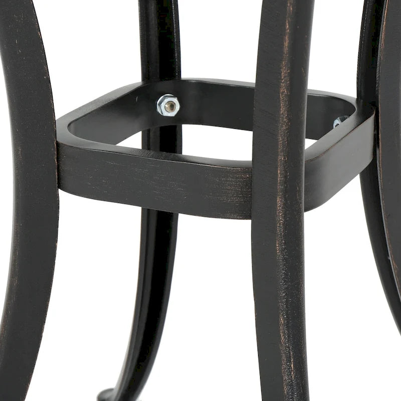 Ava Outdoor Cast Aluminum Bistro Table with Ice Bucket by Christopher Knight Home - 21.00  D x 21.00  W x 25.00  H