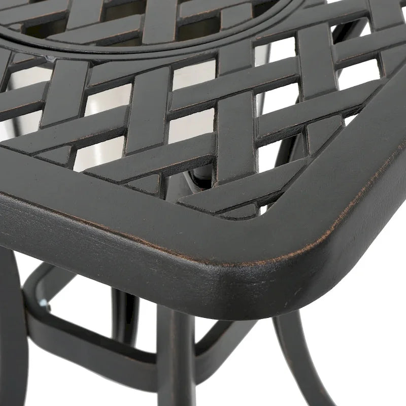 Ava Outdoor Cast Aluminum Bistro Table with Ice Bucket by Christopher Knight Home - 21.00  D x 21.00  W x 25.00  H