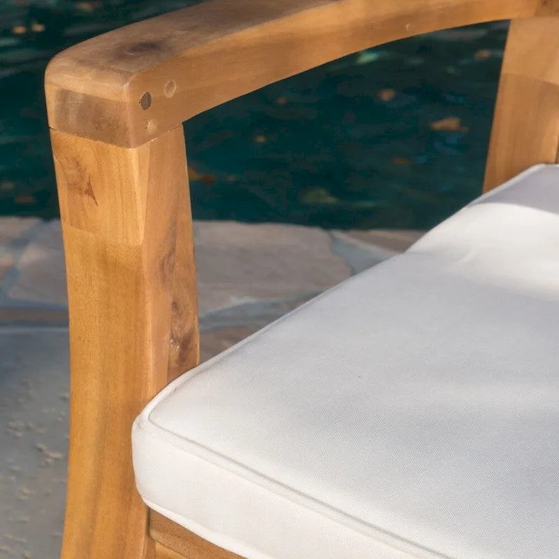 Avalon Outdoor 3-piece Acacia Wood Chat Set with Hourglass Wicker Table by Christopher Knight Home