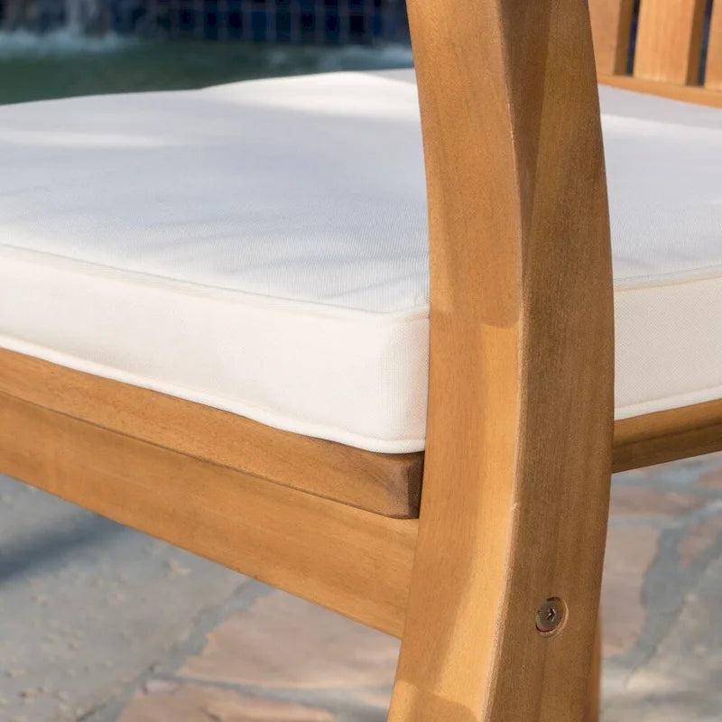 Avalon Outdoor 3-piece Acacia Wood Chat Set with Hourglass Wicker Table by Christopher Knight Home