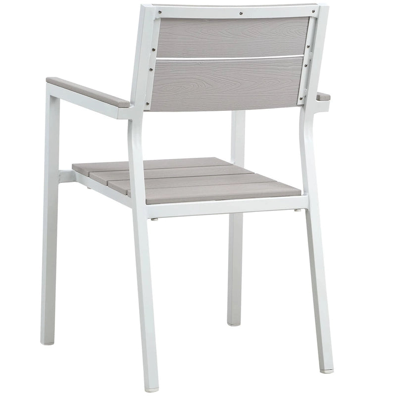 Gilbert Modern Light Grey and White 9 Piece Outdoor Patio Dining Set