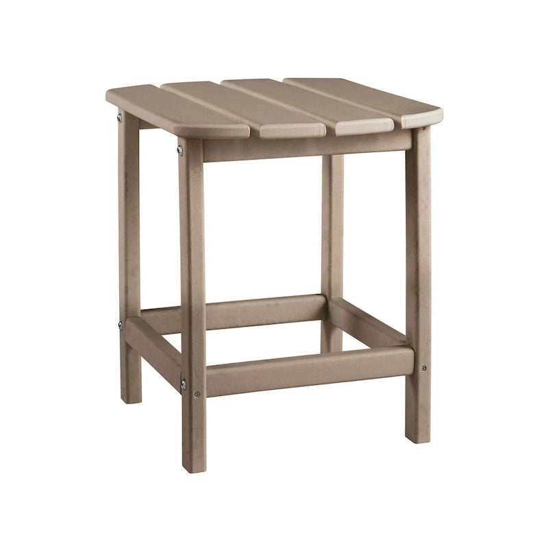 Signature Design by Ashley Sundown Treasure Outdoor Rectangular Poly All Weather End Table - Grayish Brown